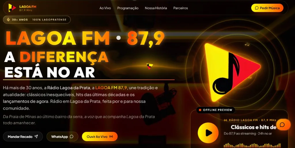 Preview do projeto Rádio Lagoa FM 87,9